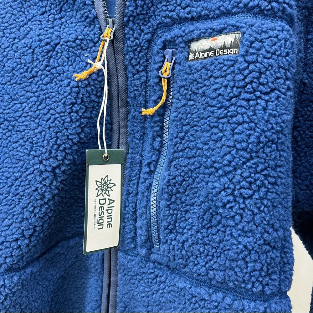 Alpine Design Men’s Mountain Lake Sherpa‎ Fleece Jacket Medium